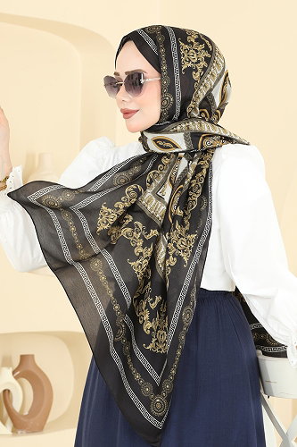 moda selvim شال أسود 308AFV475 - Thumbnail