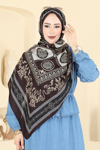 moda selvim شال توتي غامق 308AFV475 - Thumbnail