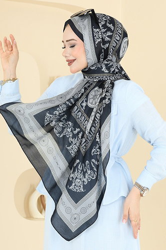 moda selvim شال كحلي 308AFV475 - Thumbnail