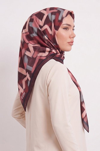 moda selvim إشارب خمري 314AFV475 - Thumbnail