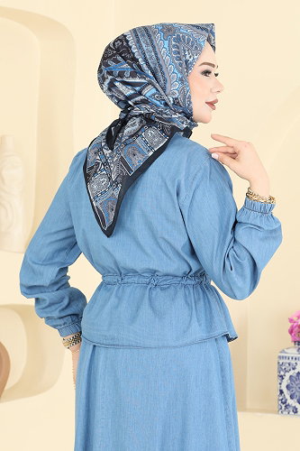 moda selvim إشارب كحلي 316AFV475 - Thumbnail