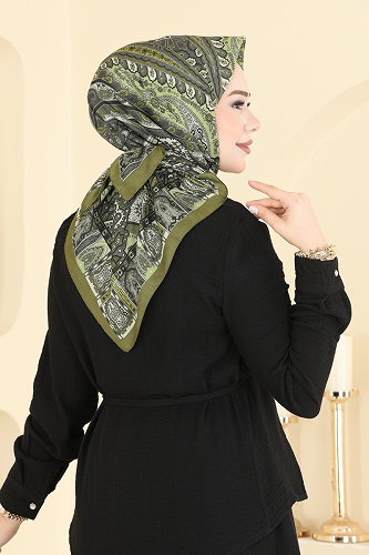 moda selvim Scarf 316AFV475 Oil Green - Thumbnail
