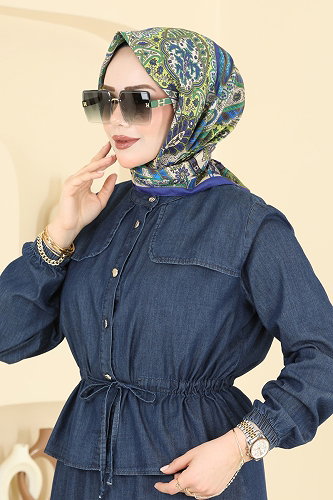 moda selvim Scarf 316AFV475 Saxe - Thumbnail