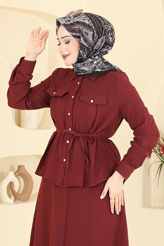 moda selvim إشارب قرميدي 316AFV475 - Thumbnail