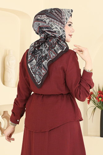 moda selvim إشارب قرميدي 316AFV475 - Thumbnail