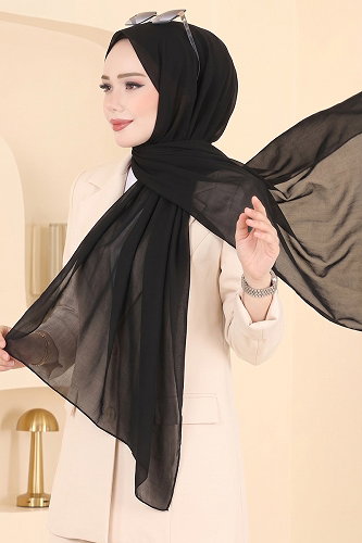 moda selvim Scarf 3460SL432 Black - Thumbnail