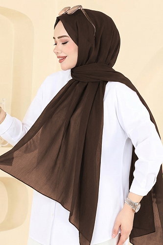 moda selvim Scarf 3460SL432 Dark Brown - Thumbnail