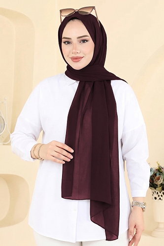 moda selvim شال خمري غامق 3460SL432 - Thumbnail