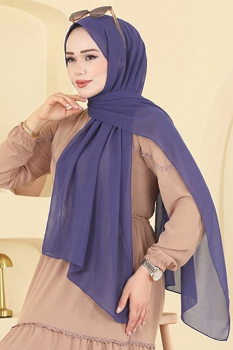 moda selvim Scarf 3460SL432 Dark Lilac - Thumbnail