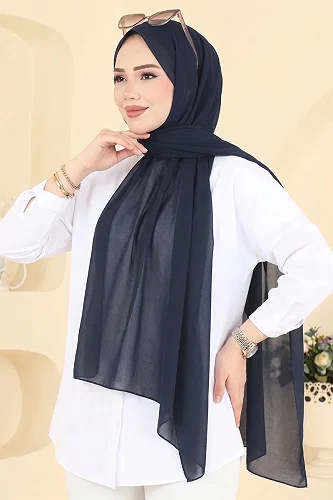 moda selvim Scarf 3460SL432 Dark Navy Blue - Thumbnail