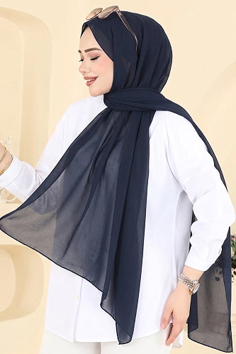 moda selvim شال كحلي غامق 3460SL432 - Thumbnail