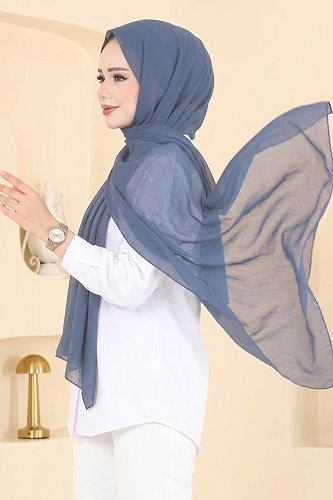 moda selvim شال ازرق 3460SL432 - Thumbnail