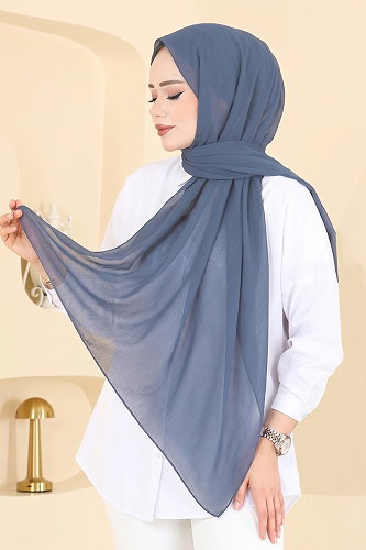 moda selvim شال ازرق 3460SL432 - Thumbnail