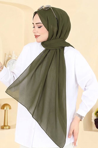 moda selvim شال اخضر عفني 3460SL432 - Thumbnail