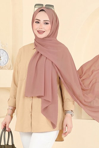 moda selvim شال بيج وردي 3460SL432 - Thumbnail