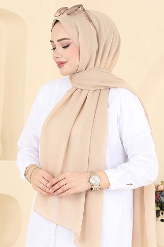 moda selvim شال بيج 3460SL432 - Thumbnail