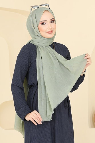 moda selvim شال أخضر عشبي 500ERB1087 - Thumbnail