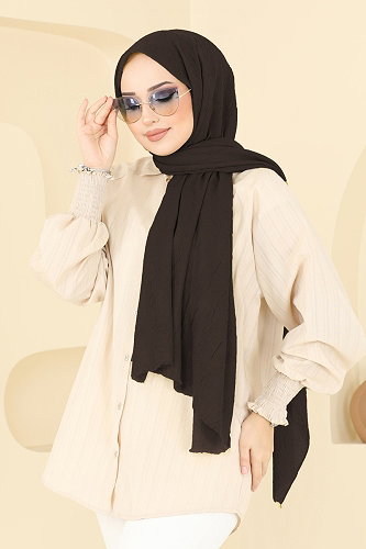 moda selvim Scarf 500ERB1087 Bitter Brown - Thumbnail