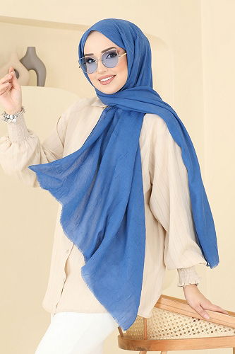 moda selvim Scarf 500ERB1087 Indigo - Thumbnail