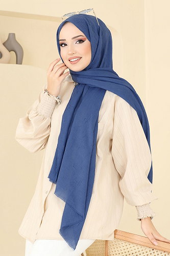 moda selvim شال ازرق 500ERB1087 - Thumbnail