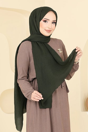 moda selvim Scarf 500ERB1087 Khaki - Thumbnail
