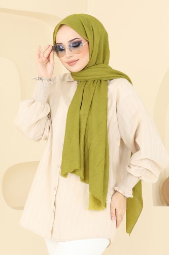 moda selvim Scarf 500ERB1087 Oil Green - Thumbnail