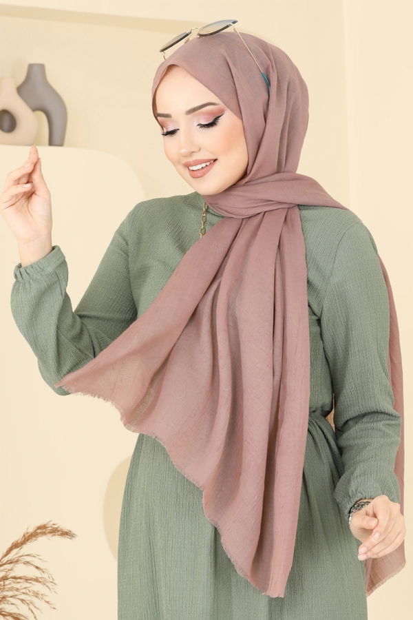 Modaselvim خصم صافٍ20%+20% في سلة التسوق شال بيج وردي 500ERB1087