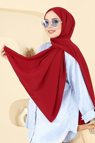 moda selvim Scarf 500MDL873 Burgundy - Thumbnail