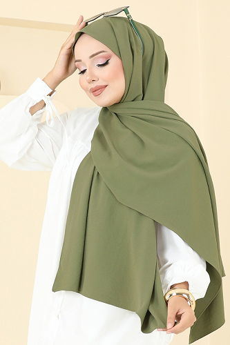 moda selvim شال أخضر داكن 500MDL873 - Thumbnail