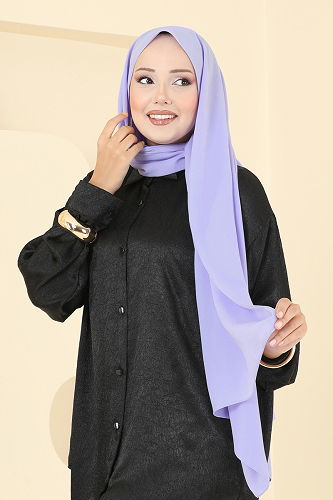 moda selvim شال بنفسجي 500MDL873 - Thumbnail