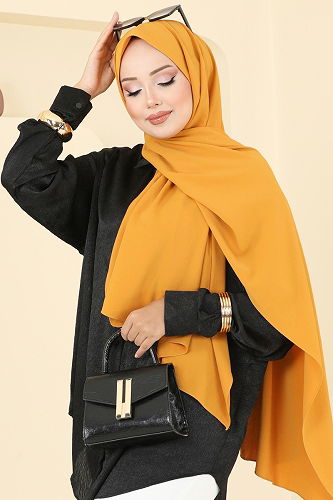 moda selvim شال خردلي 500MDL873 - Thumbnail