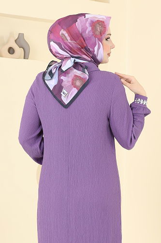 moda selvim Scarf 501ERB1087 Dark Lilac - Thumbnail