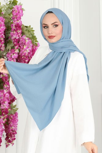 moda selvim Scarf 501MDL873 Blue - Thumbnail