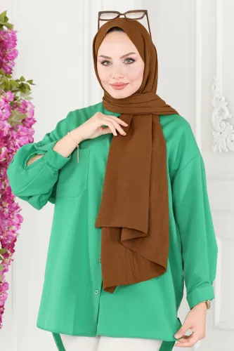 moda selvim Scarf 501MDL873 Brown - Thumbnail