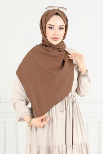 moda selvim شال بني فاتح 501MDL873 - Thumbnail
