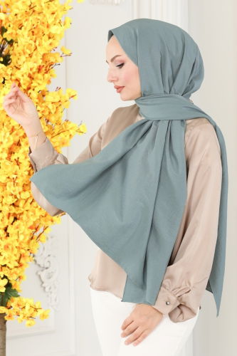 moda selvim شال أخضر باهت 501MDL873 - Thumbnail