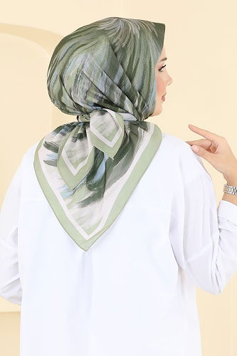 moda selvim شال أخضر عشبي 502ERB1087 - Thumbnail