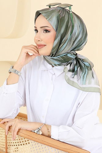 moda selvim شال أخضر عشبي 502ERB1087 - Thumbnail