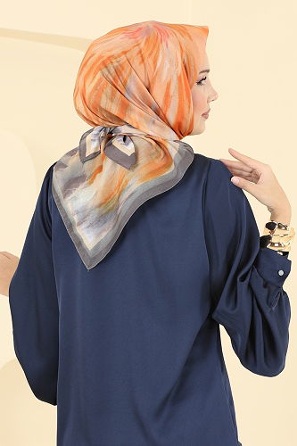 moda selvim Scarf 502ERB1087 Oranj - Thumbnail