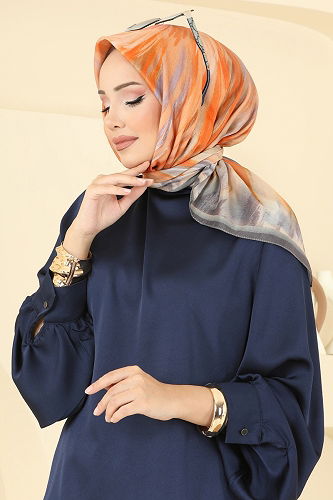 moda selvim شال برتقالي 502ERB1087 - Thumbnail