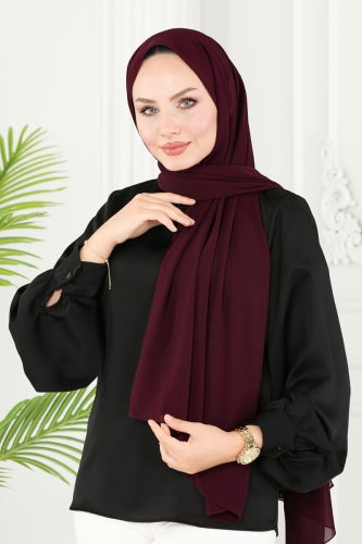 moda selvim Scarf 502MDL873 Burgundy - Thumbnail