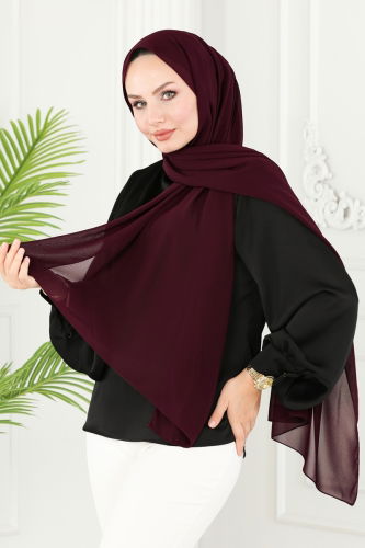 moda selvim Scarf 502MDL873 Burgundy - Thumbnail