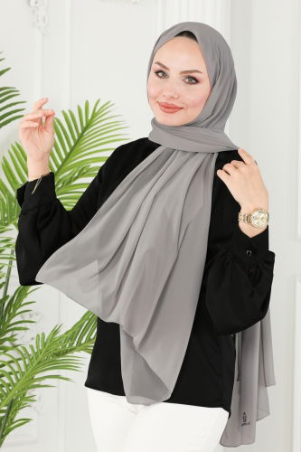 moda selvim Scarf 502MDL873 Light Gray - Thumbnail