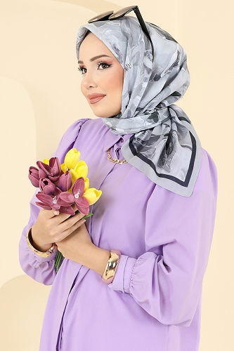 moda selvim شال رمادي 503ERB1087 - Thumbnail