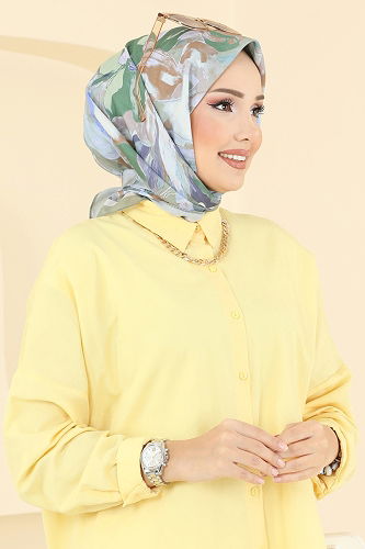 moda selvim شال أخضر 503ERB1087 - Thumbnail