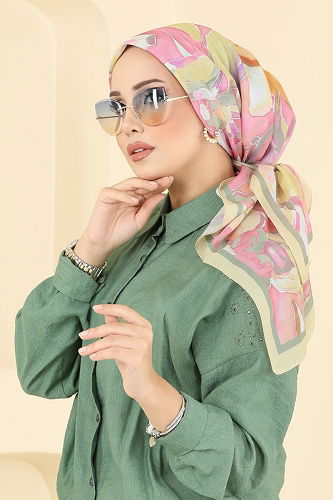 moda selvim Scarf 503ERB1087 Yellow - Thumbnail