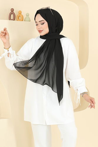 moda selvim شال أسود 503MDLK1153 - Thumbnail