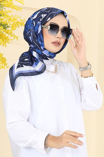 moda selvim Scarf 504ERB1087 Navy Blue - Thumbnail