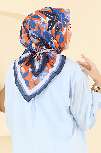 moda selvim Scarf 504ERB1087 Oranj - Thumbnail