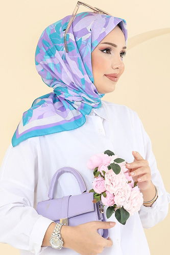 moda selvim Scarf 504ERB1087 Turquoise - Thumbnail